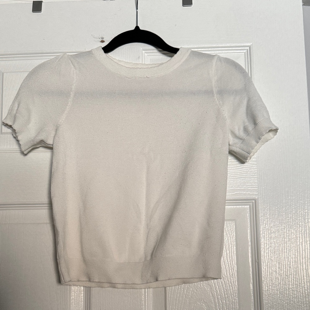 Elegant White Short Sleeve Women's Top